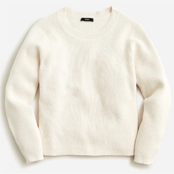 J. Crew Ribbed Stretch Crewneck Minimalist Relaxed Fit Sweater - Size XS - Picture 4 of 12